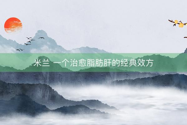 米兰 一个治愈脂肪肝的经典效方